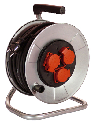 Metal cable reel for construction sites 3x1,5 mm²