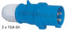 CEE-Stecker 3 x 16A 6h blau 230V